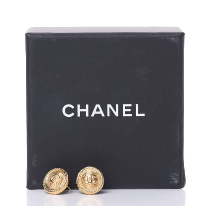 Chanel CC Button Earrings Gold 5 of 5