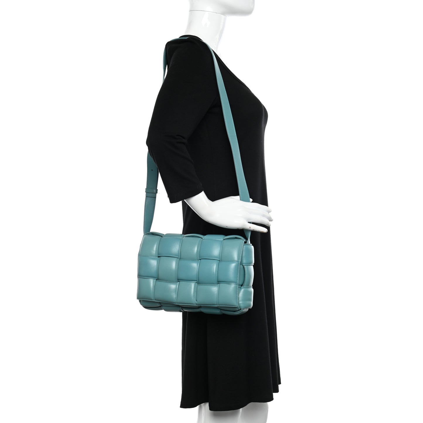 Nappa Maxi Intreccio Padded Cassette Crossbody Bag Linoleum