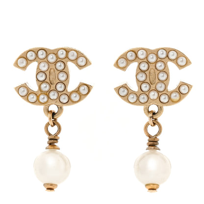 Chanel Pearl CC Drop Earring Gold 1 of 7