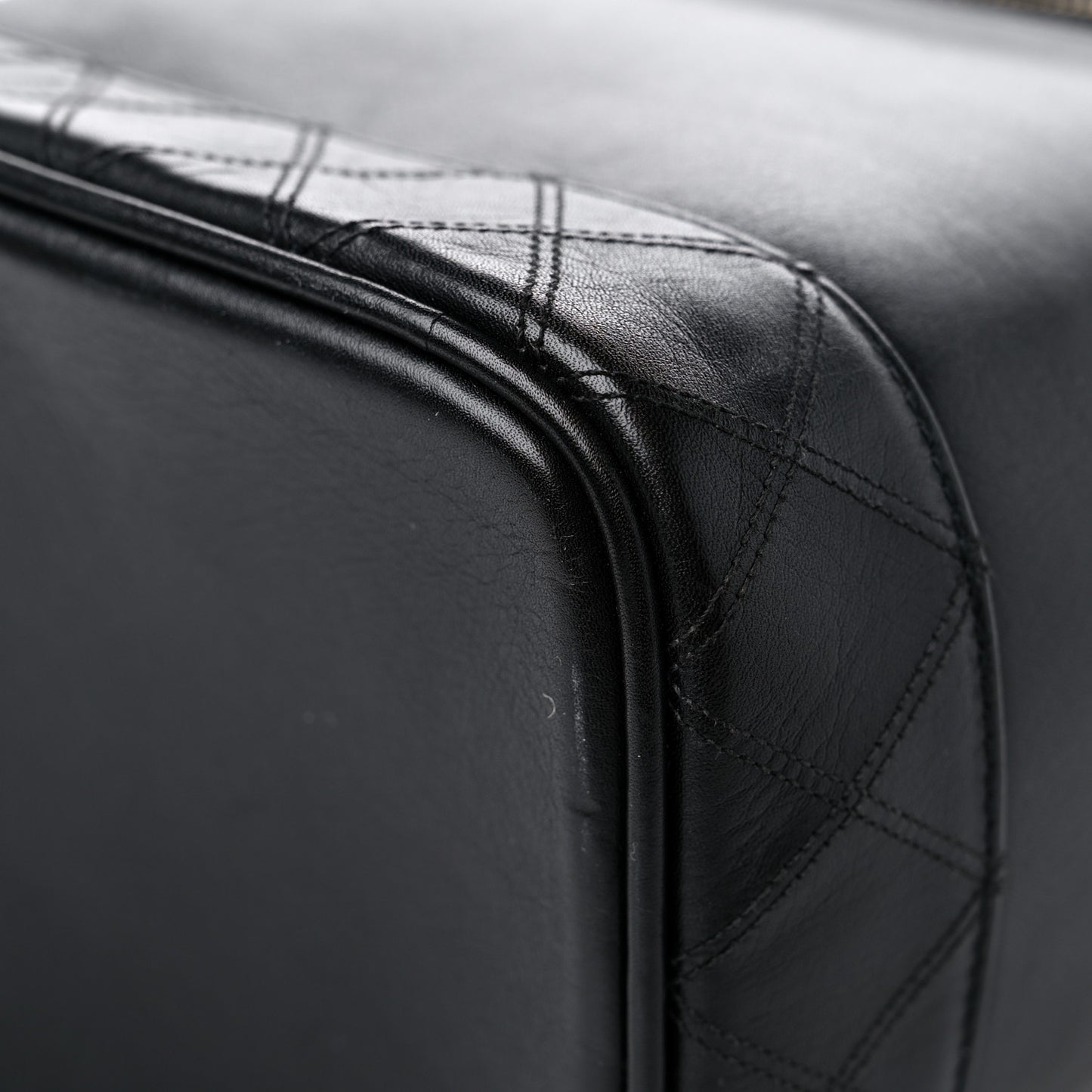 Lambskin Vanity Cosmetic Case Black