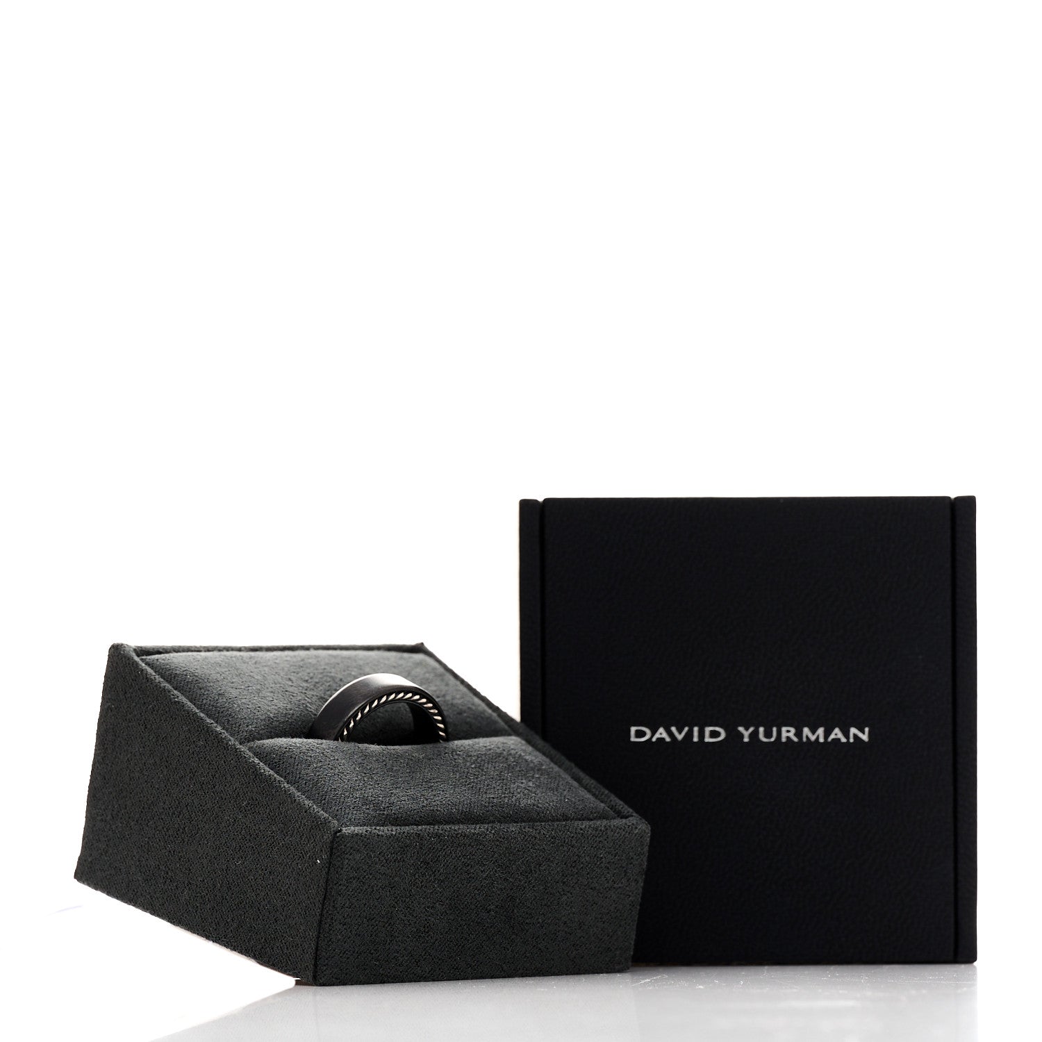 David Yurman Black Titanium Sterling Silver 6mm Streamline Band Ring 57 8 6 of 6