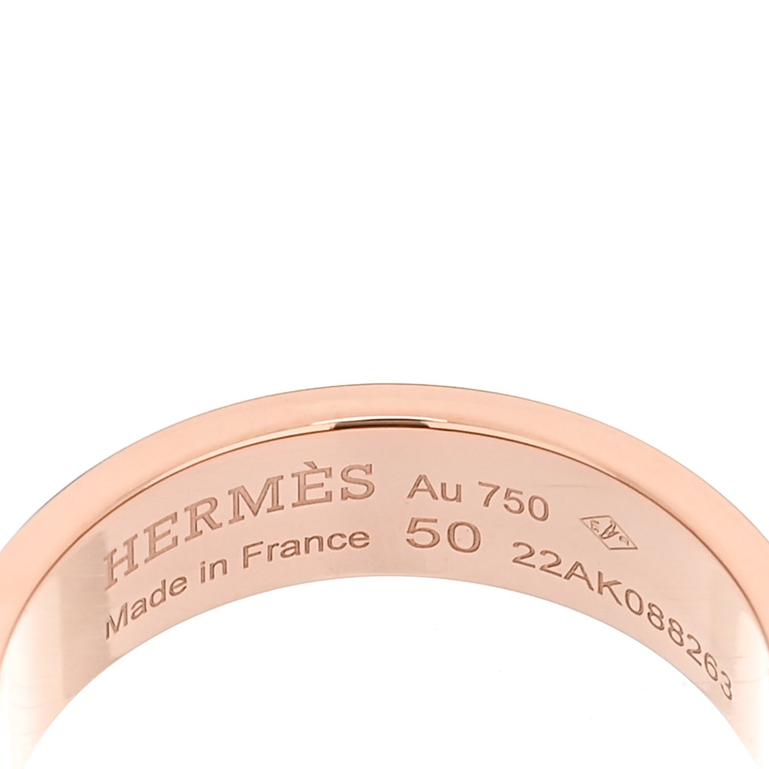 Hermes 18K Rose Gold PM Collier De Chien Ring 50 5.25 4 of 5