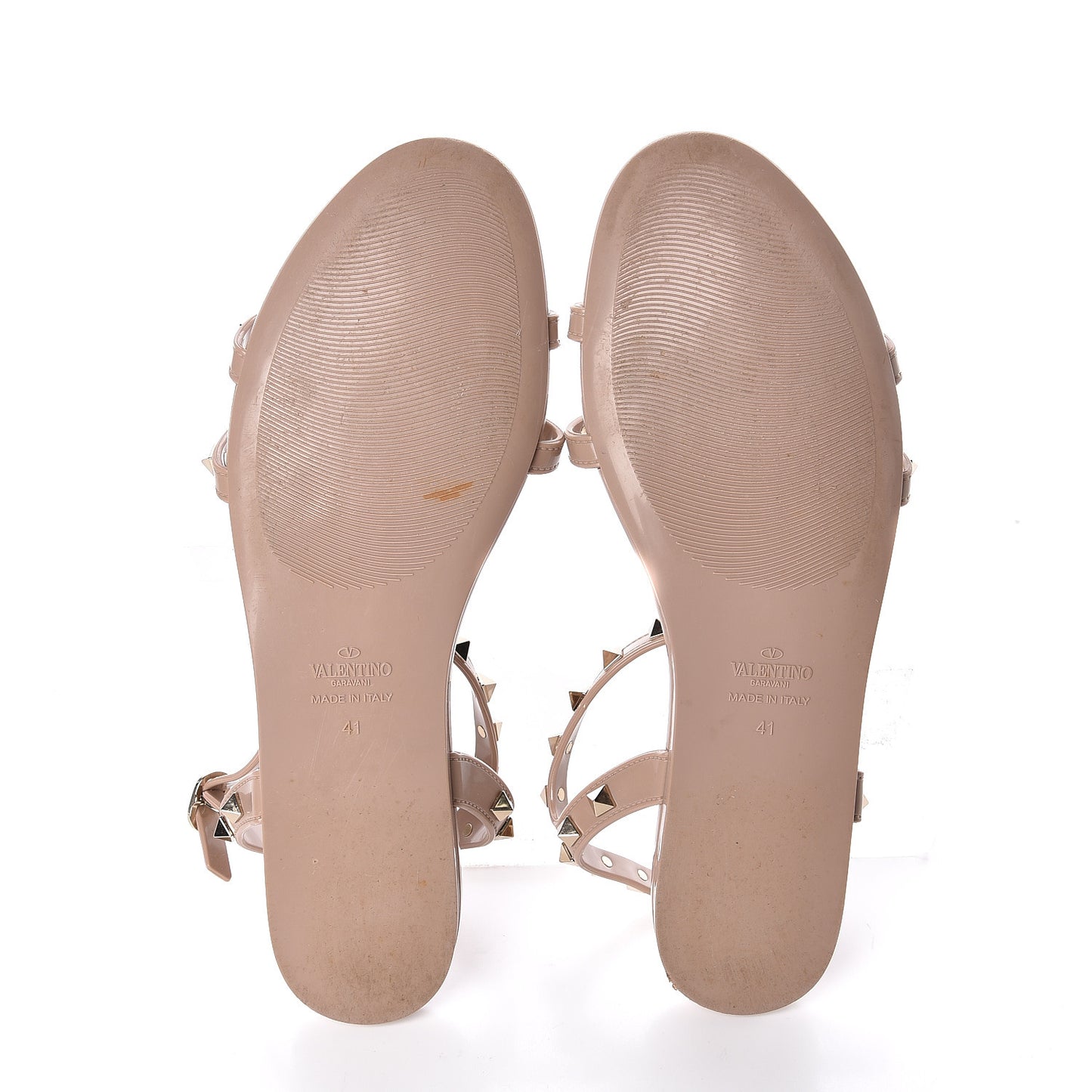PVC Jelly Rockstud Caged Sandals 41 Poudre