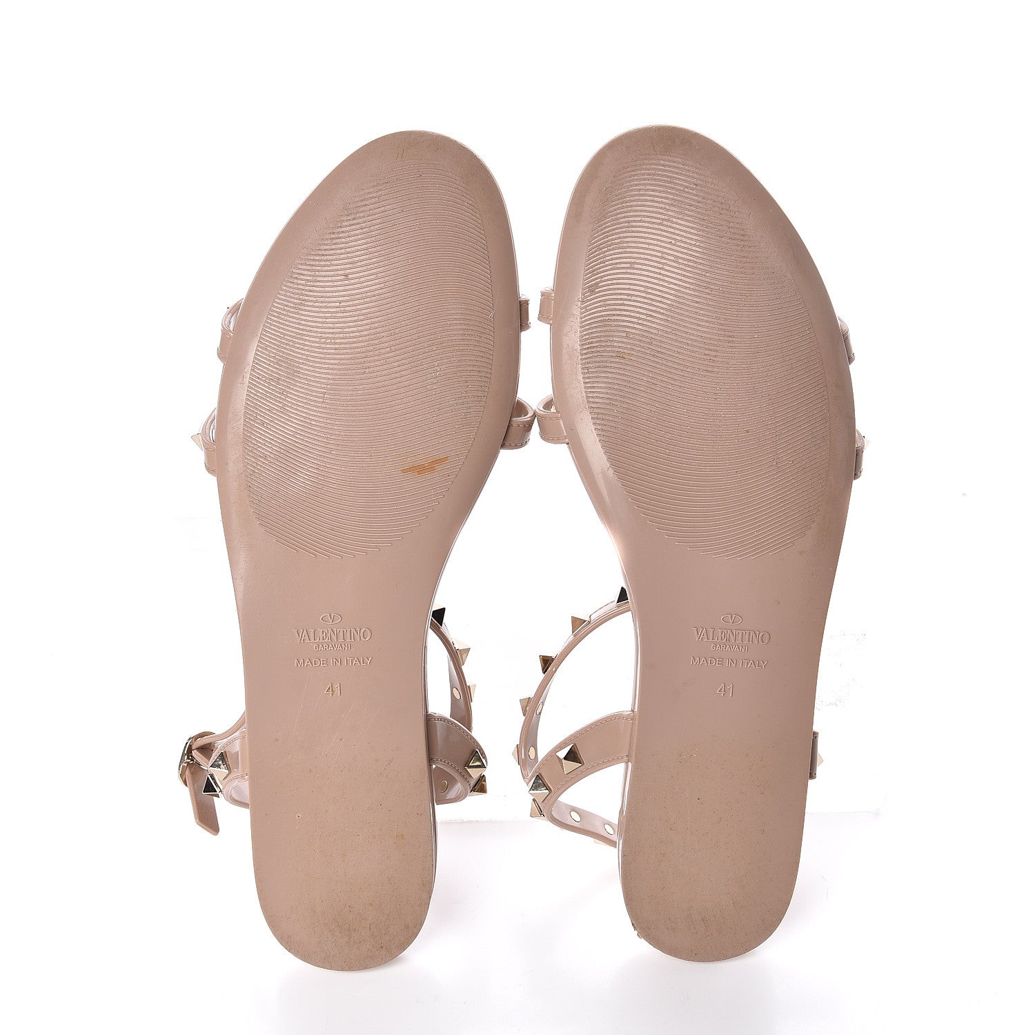 Valentino Garavani PVC Jelly Rockstud Caged Sandals 41 Poudre 7 of 11