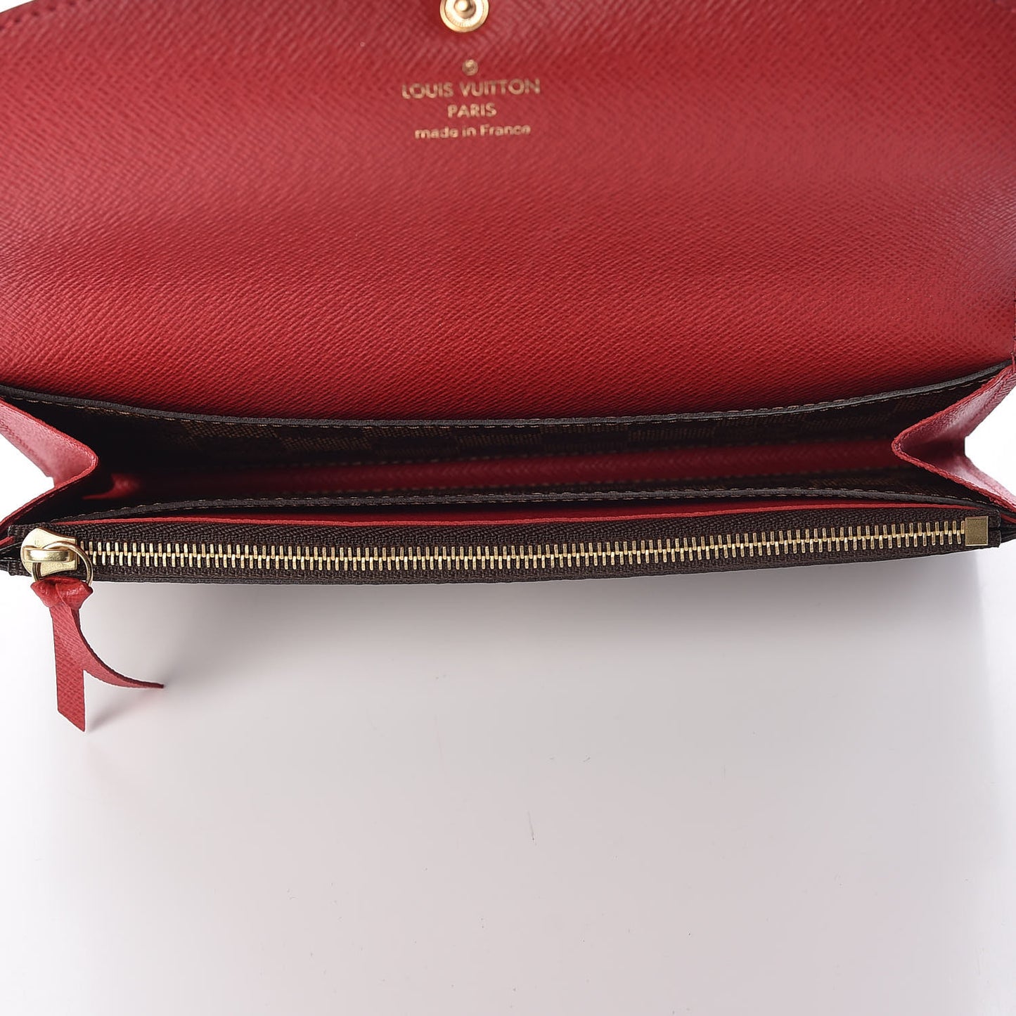 Damier Ebene Emilie Wallet Red