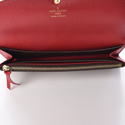 Louis Vuitton Damier Ebene Emilie Wallet Red 5 of 8