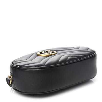 Gucci Calfskin Matelasse GG Marmont Belt Bag 75 30 Black 4 of 9
