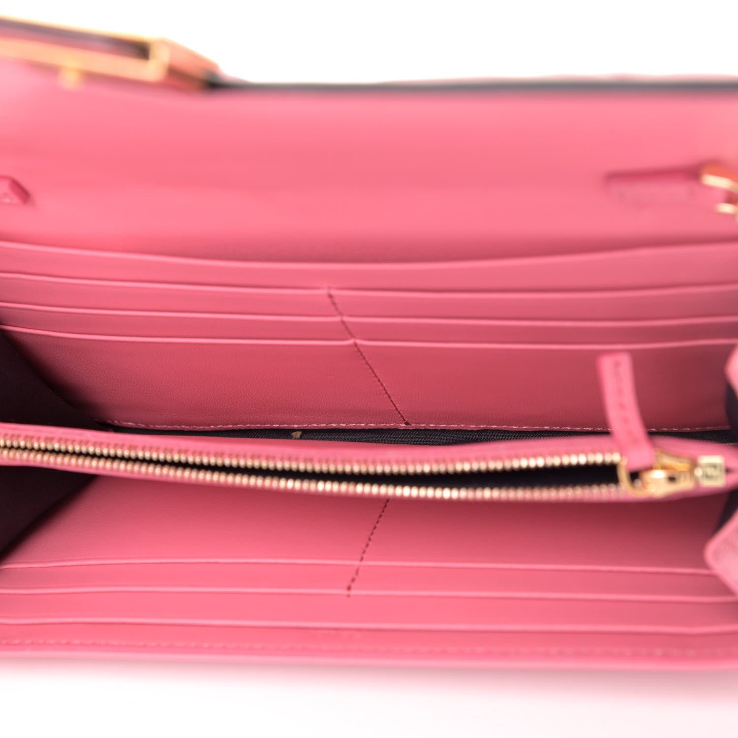 Fendi Nappa Matisse FF Embossed Continental Wallet On Chain Pink 4 of 4