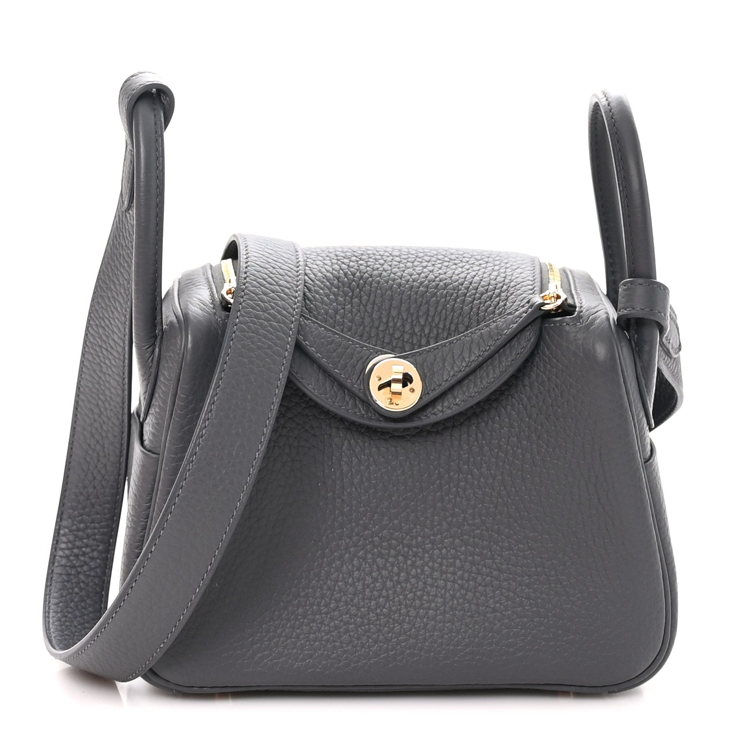 Hermes Taurillon Clemence Mini Lindy 20 Gris Misty 1 of 10