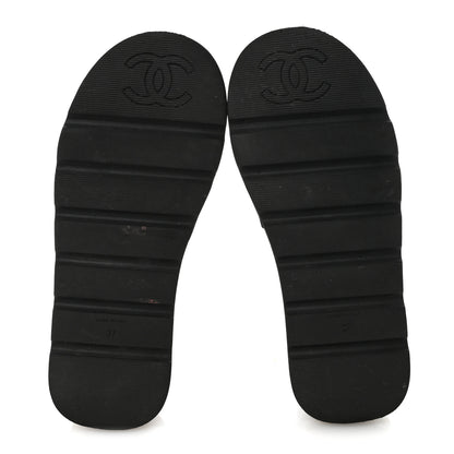 Chanel Lambskin Quilted Platform Sandals 37 Black 12 of 18
