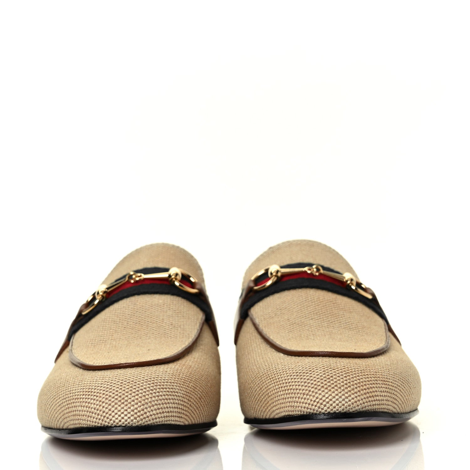 Gucci Canvas Vintage Charlotte Web Princetown Slippers 40 Sand Cuir 2 of 10