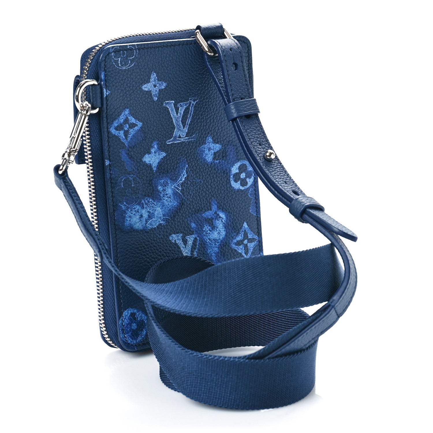 Louis Vuitton Monogram Ink Watercolor Phone Pouch Blue 3 of 8