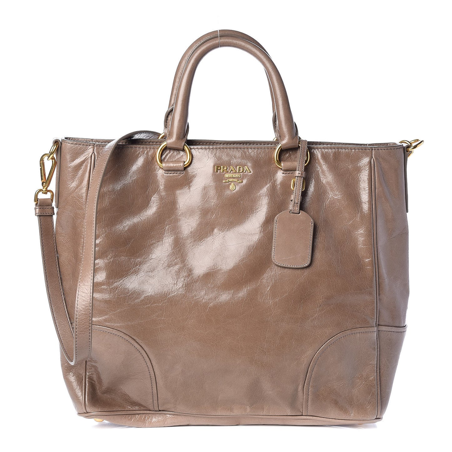 Vitello Shine Tote Argilla
