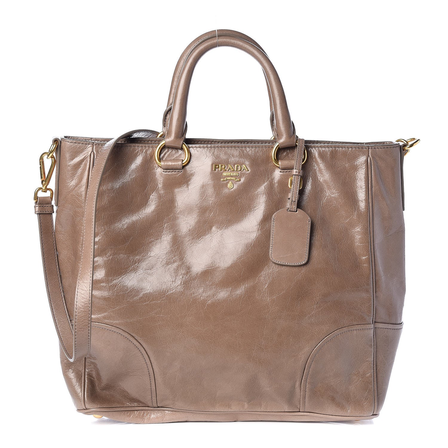 Prada Vitello Shine Tote Argilla 1 of 9