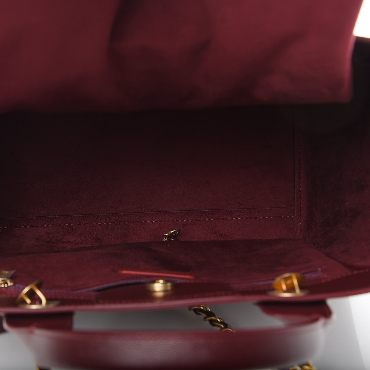 Caviar Small Studded Deauville Tote Burgundy
