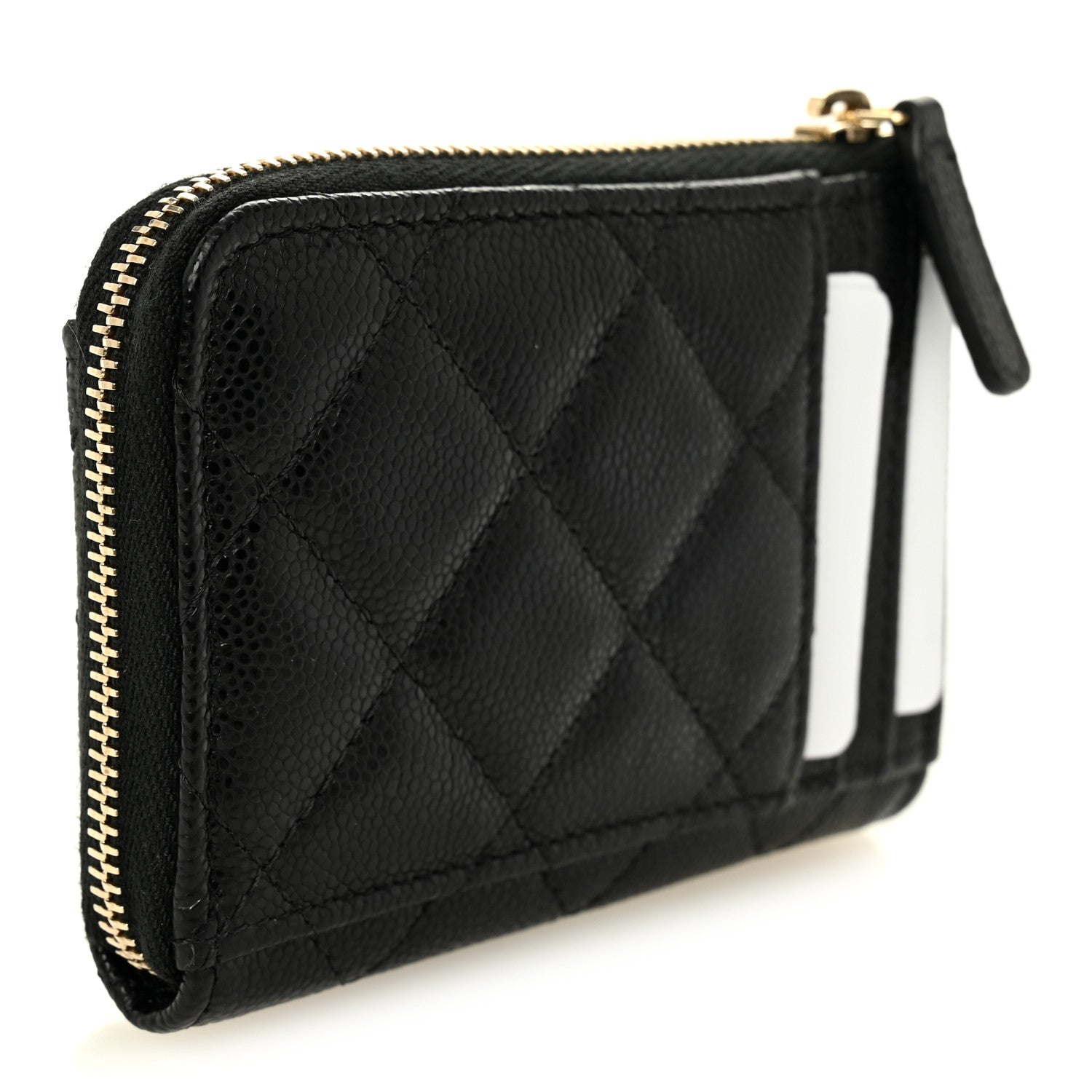 Chanel Caviar Quilted Flap Zip Card Holder Black 3 of 7