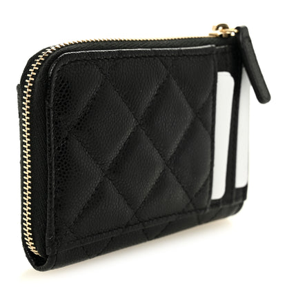 Chanel Caviar Quilted Flap Zip Card Holder Black 3 of 7