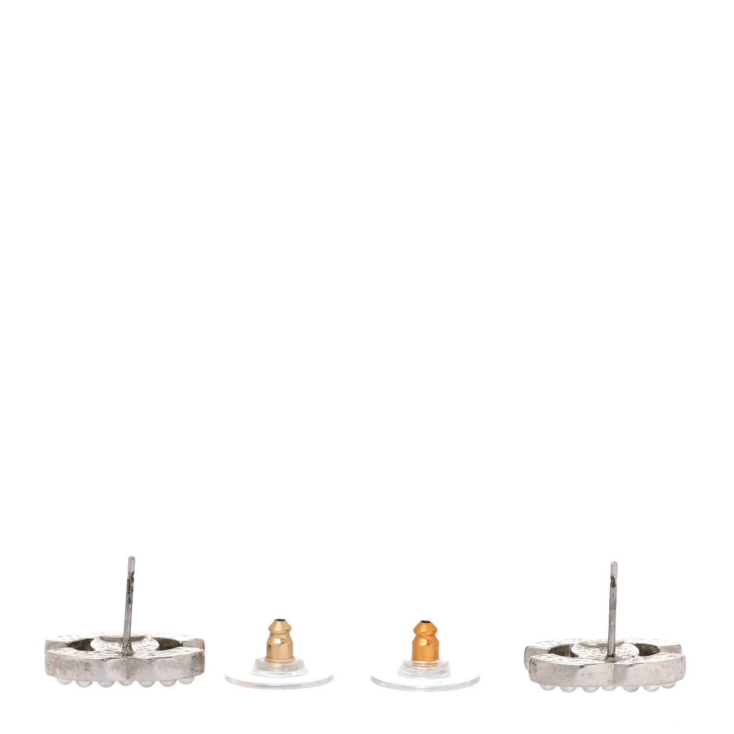 Chanel Pearl CC Earrings Silver 3 of 5