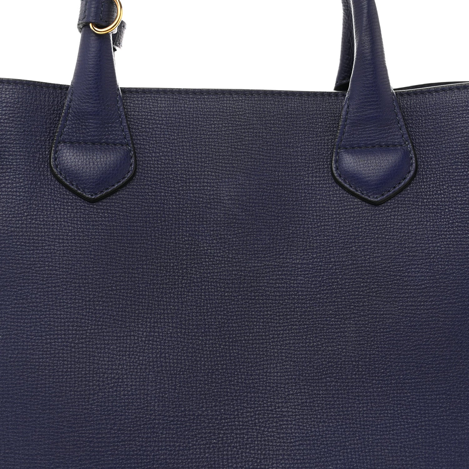 Burberry Derby Calfskin House Check Medium Banner Tote Ink Blue