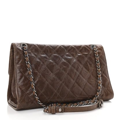 Chanel Crumpled Grained Calfskin Jumbo CC Crave Flap Brown 3 of 12