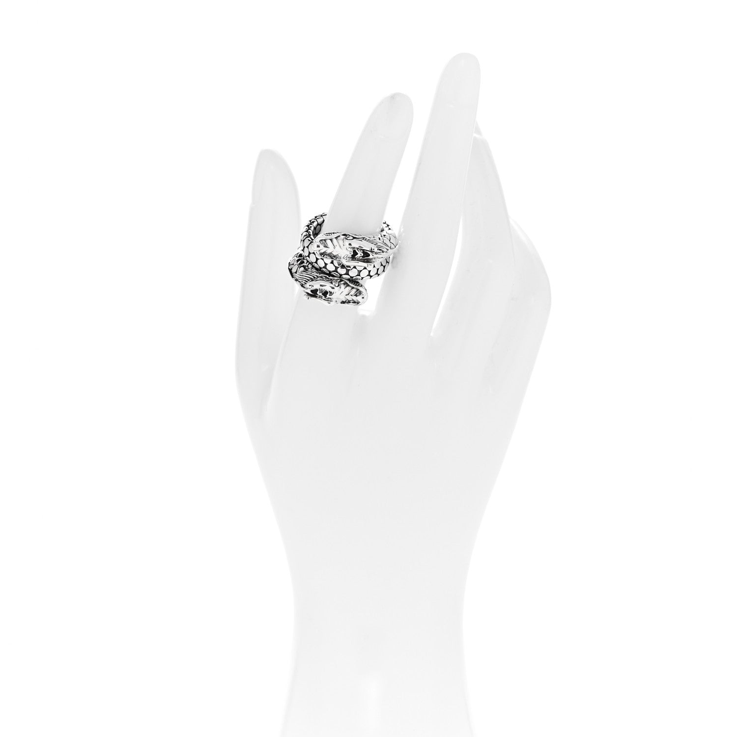 John Hardy Sterling Silver Legends Naga Dragon Coil Ring 54 7 2 of 6