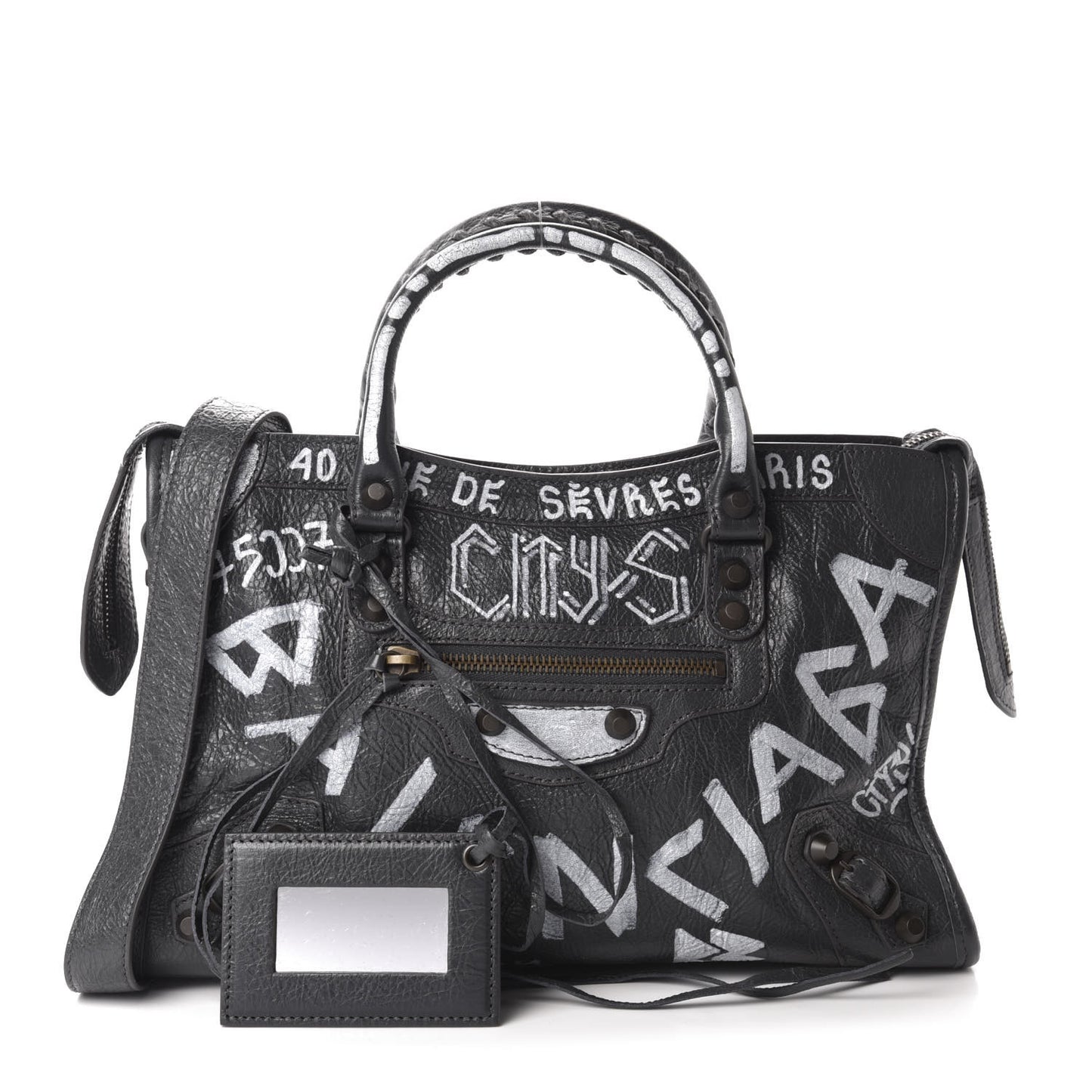 Agneau Arena Graffiti All Over Classic Hardware S City Gris Fossile White