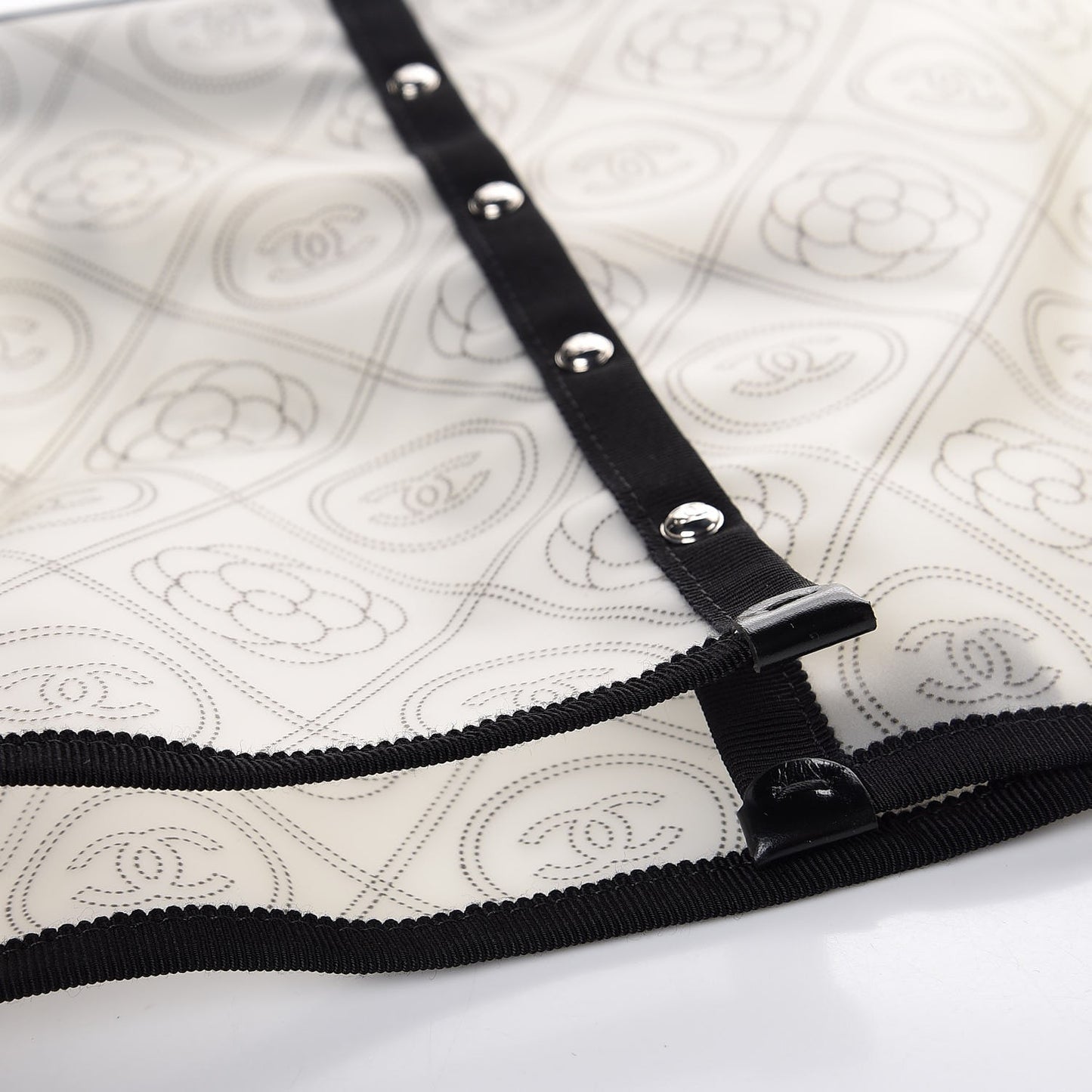 PVC Calfskin Coco Bag Raincoat White Black