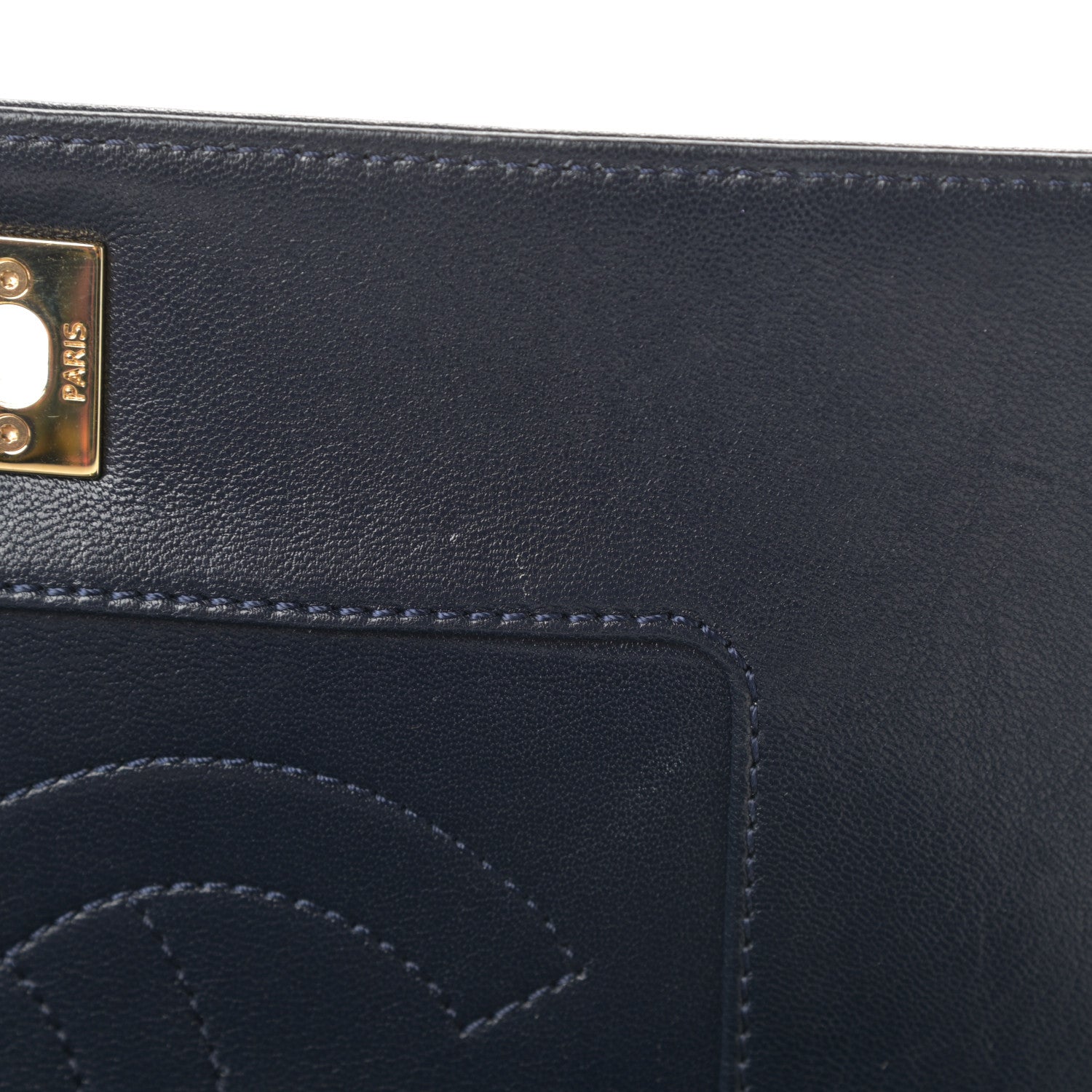 Chanel Sheepskin Quilted Medium Vintage Mademoiselle Flap Dark Navy 12 of 14