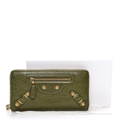 Balenciaga Agneau Giant 12 Gold Hardware Continental Zip Around Wallet Vert Veronese 8 of 8