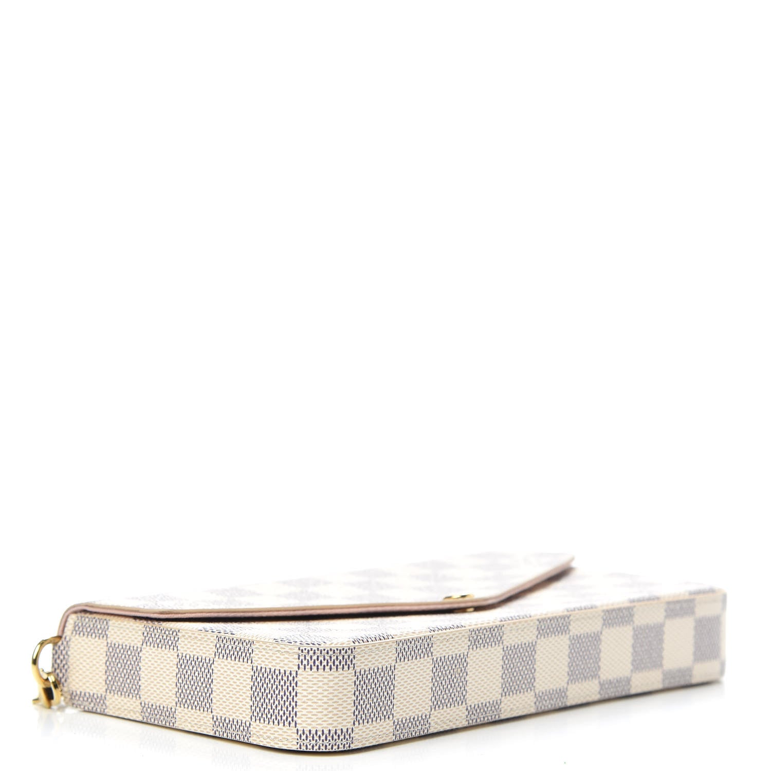 Louis Vuitton Damier Azur Pochette Felicie Chain Wallet Rose Ballerine 4 of 9