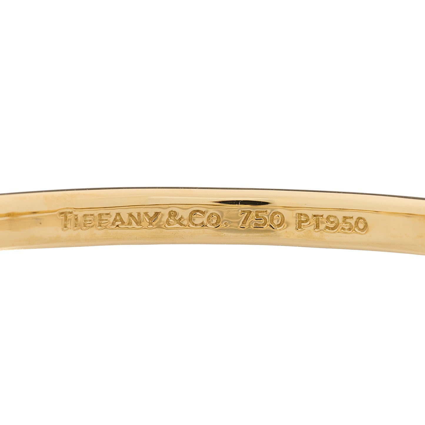 18K Yellow Gold Platinum Diamond 4.5mm Etoile Bangle Bracelet