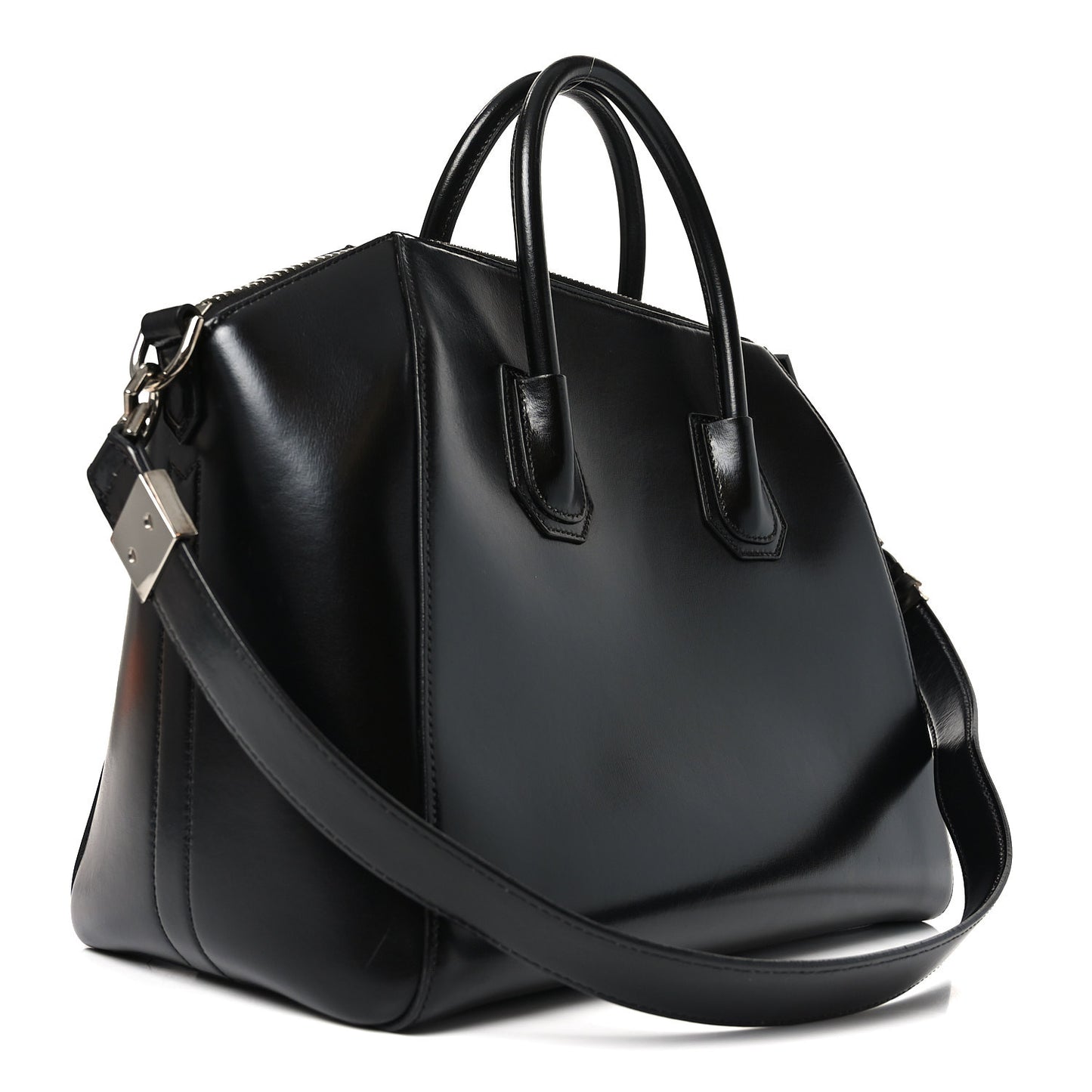 Shiny Lord Calfskin Medium Antigona Black