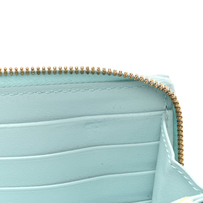 Bottega Veneta Shiny Calfskin Maxi Intreccio Zip Around Wallet Teal Washed 7 of 12