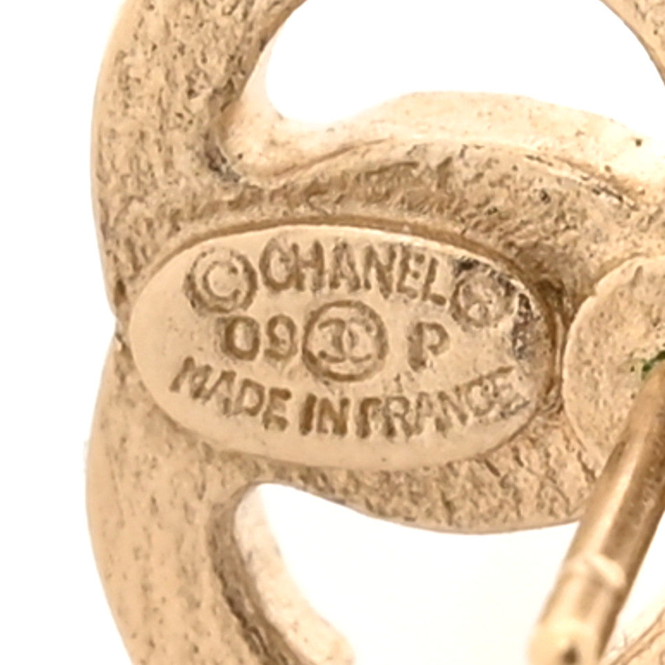 Chanel Metal CC Chain Drop Earrings Gold 4 of 4