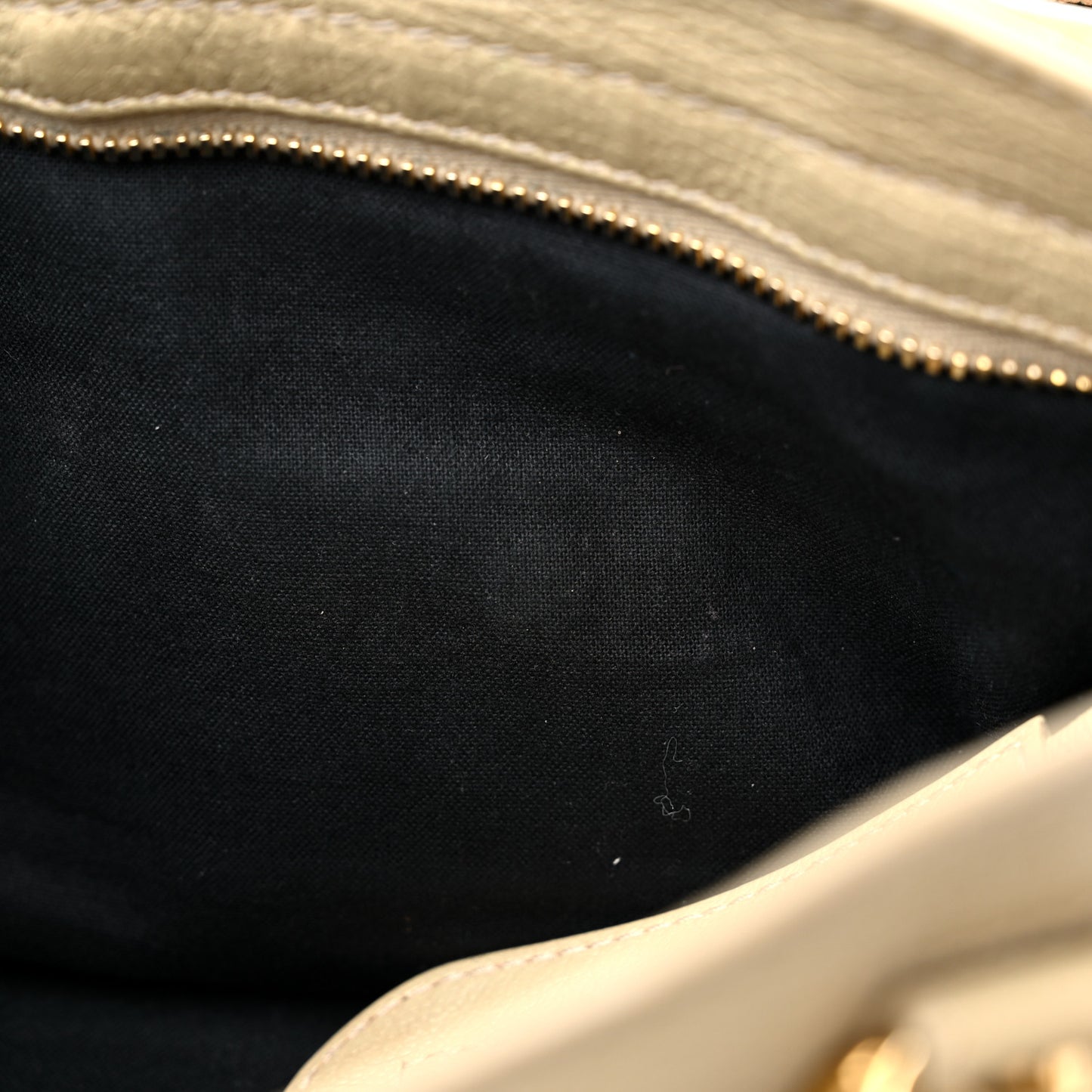 Chevre Gold Metallic Edge Hardware Mini City Beige Oryx