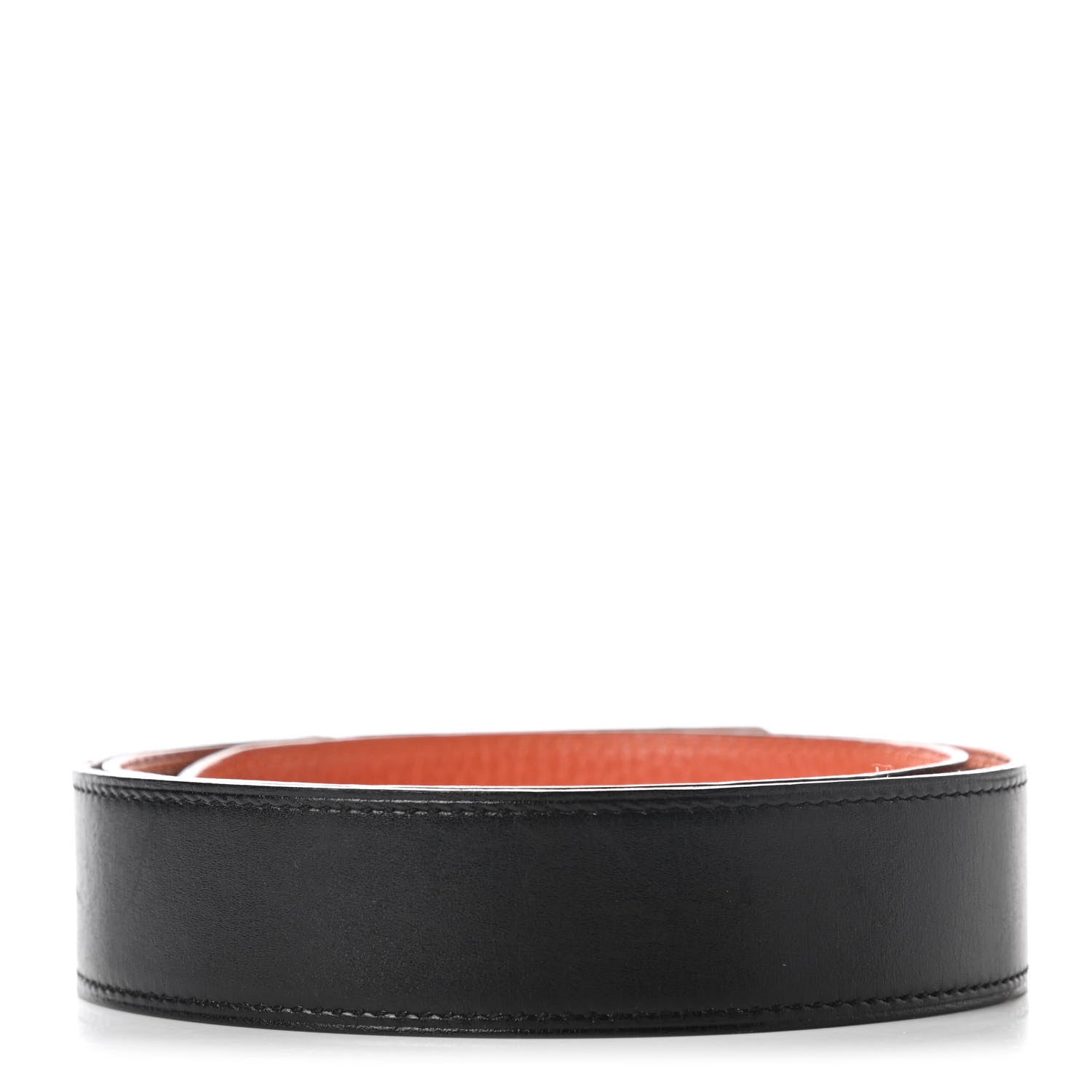 Hermes Box Togo 32mm Belt Strap 80 Black Orange 2 of 6