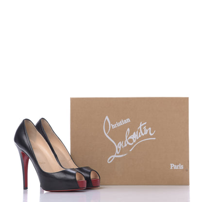 Christian Louboutin Kid Very Prive 120 Pumps 35 Black Red 11 of 11