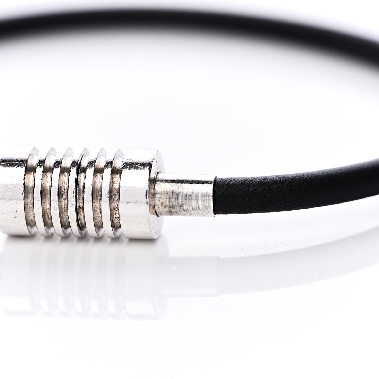 Sterling Silver Rubber Paloma Picasso Groove Surfer Bracelet Black