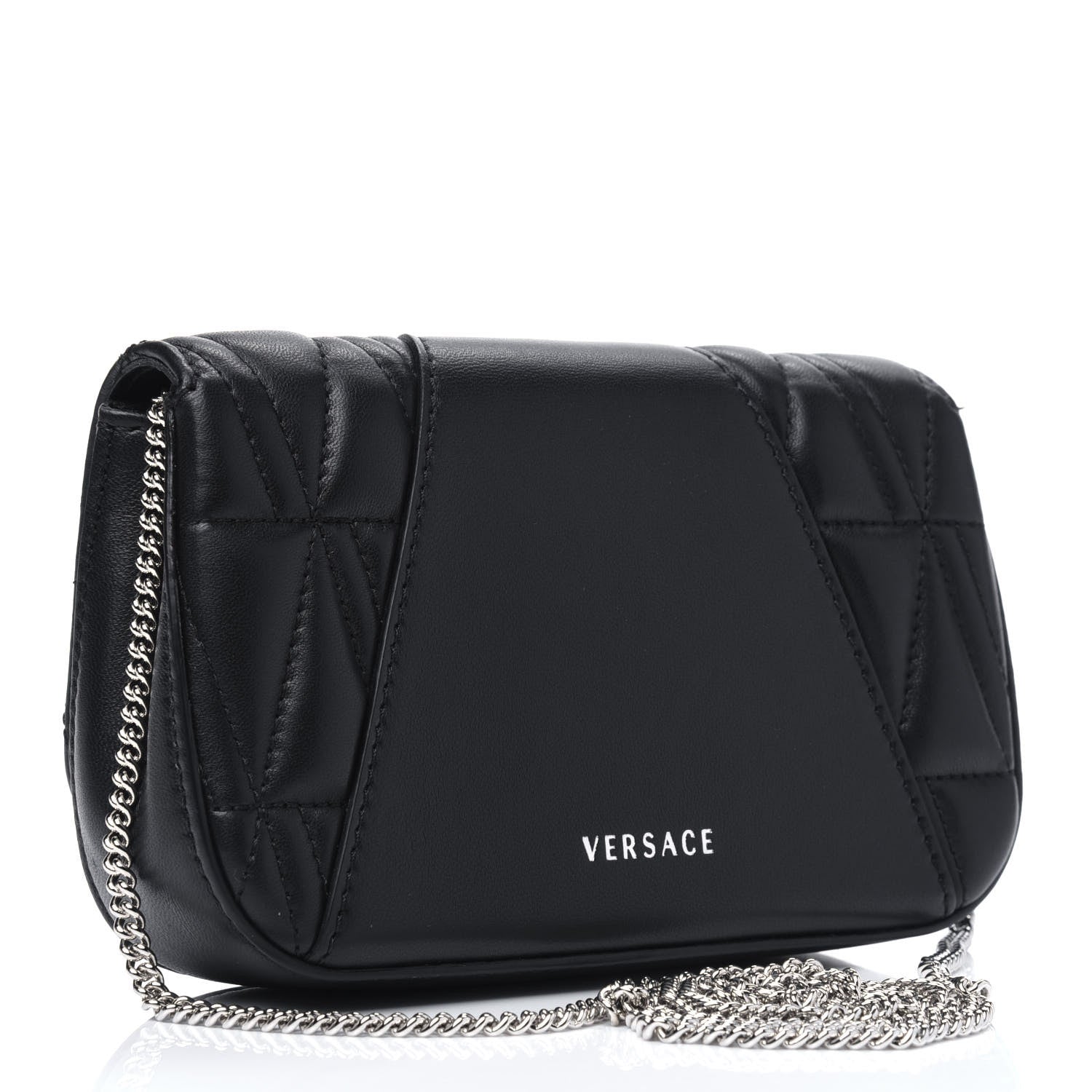 Versace Nappa Quilted Virtus Evening Bag Black 3 of 14