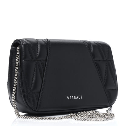 Versace Nappa Quilted Virtus Evening Bag Black 3 of 14