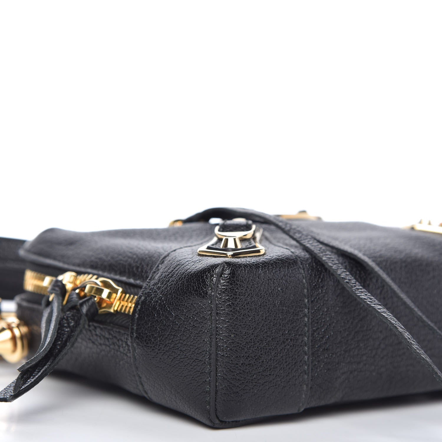 Balenciaga Chevre Gold Metallic Edge Hardware XS Reporter Crossbody Black 6 of 9