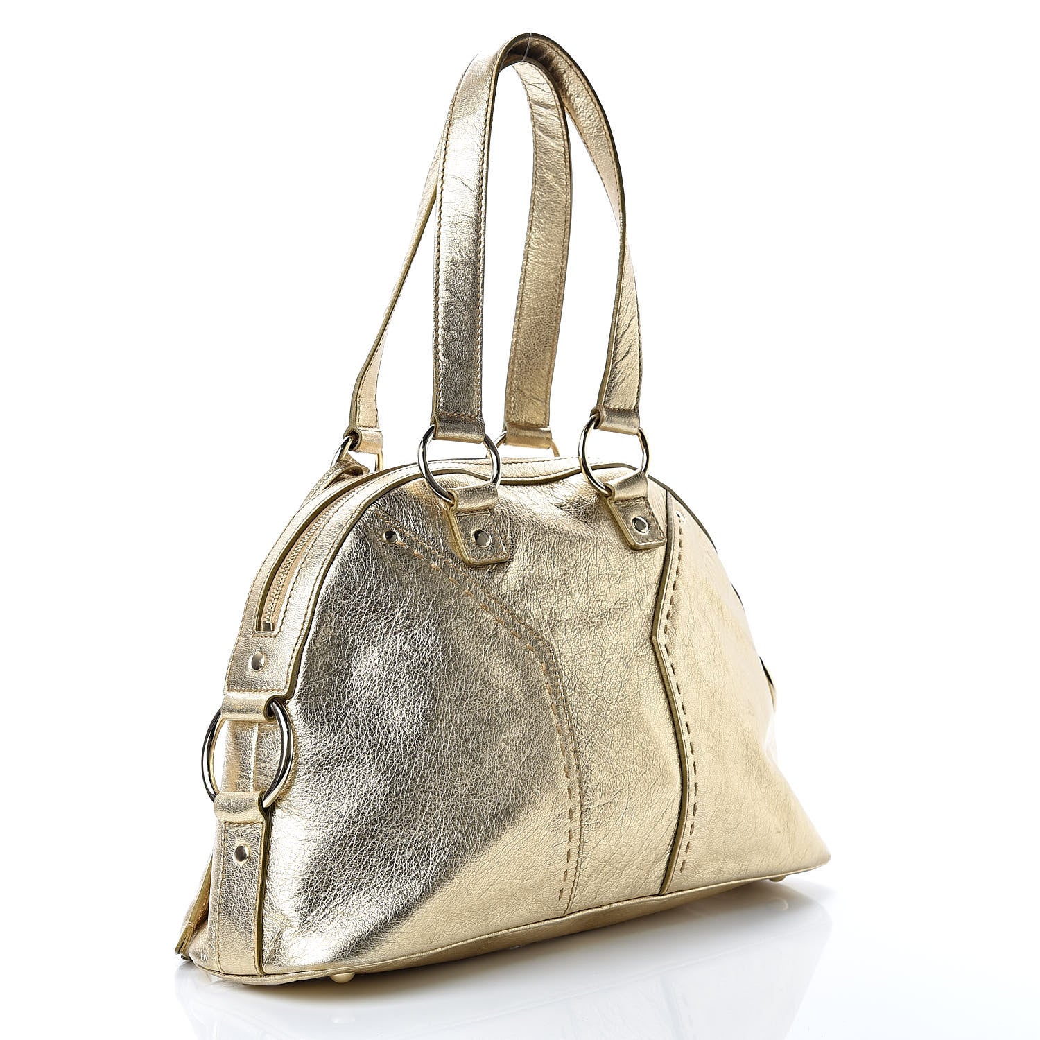 Saint Laurent Metallic Calfskin Medium Muse Gold 3 of 19