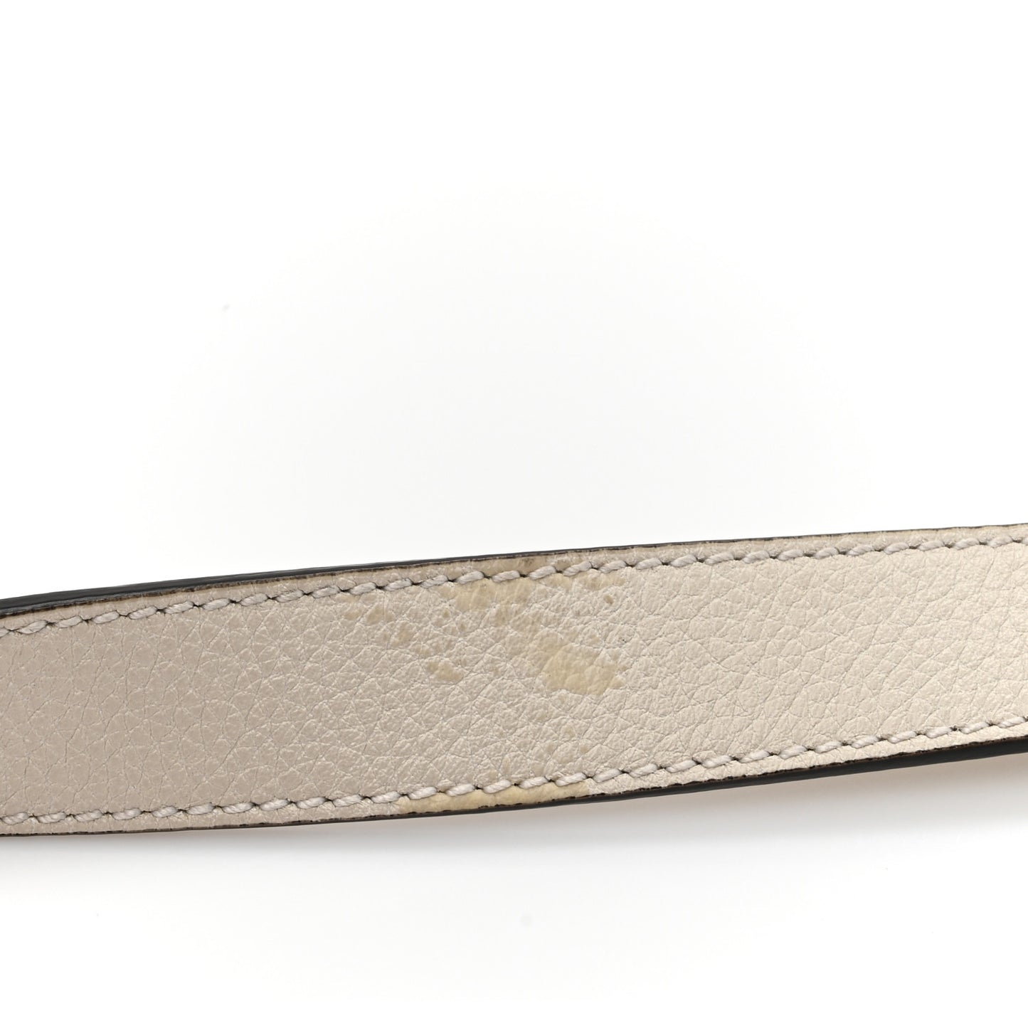 Grained Calfskin Logo Half Moon Hobo White