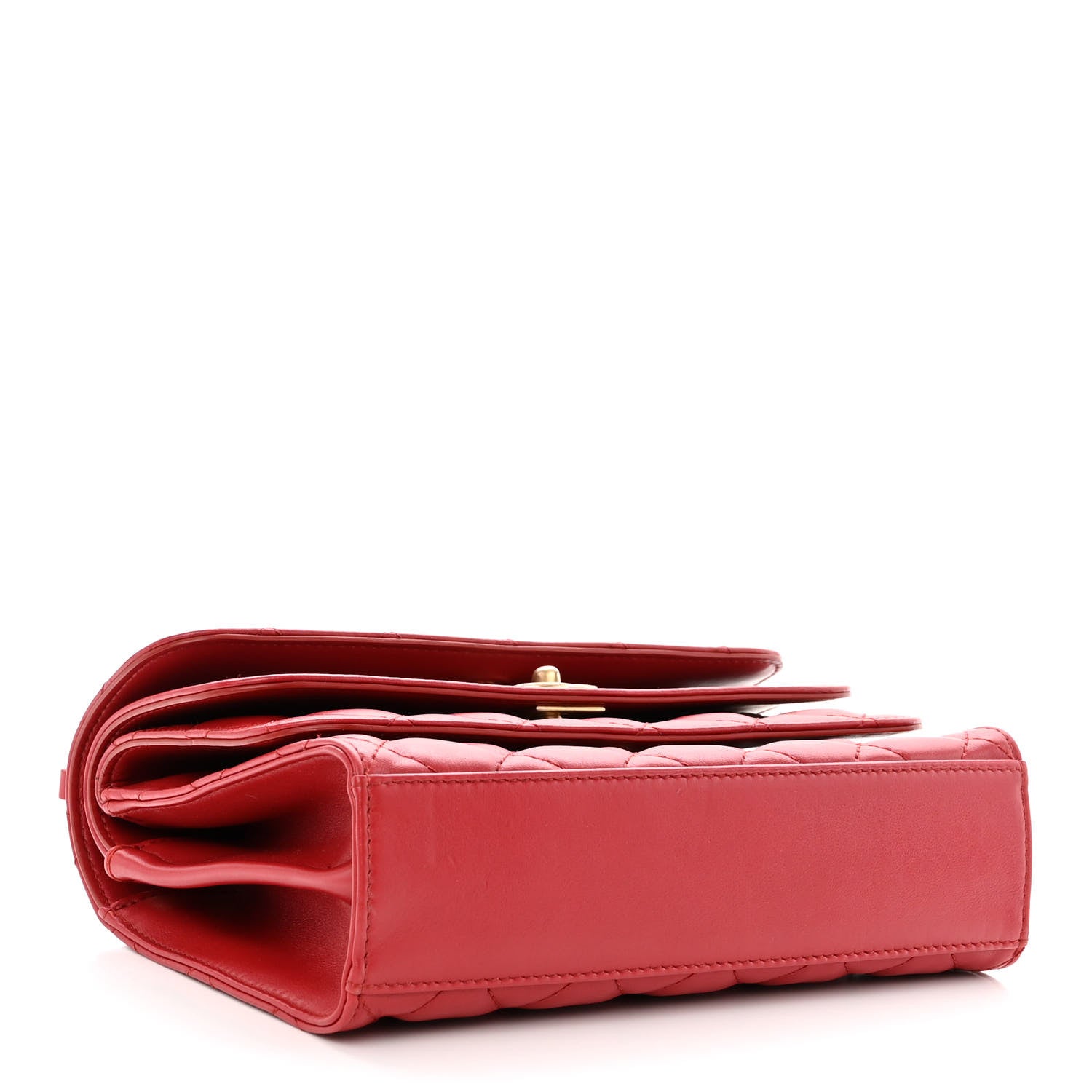 Chanel Calfskin Quilted Medium Triple Flap Red 4 of 17