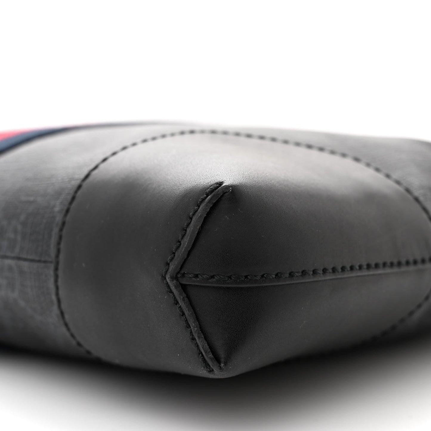 Soft GG Supreme Monogram Appia Calfskin Web East West Messenger Bag Black Grey