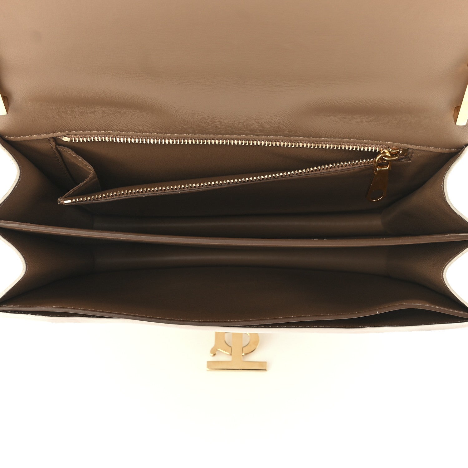 Burberry Smooth Calfskin Monogram Medium TB Bag Chalk White Camel 5 of 10