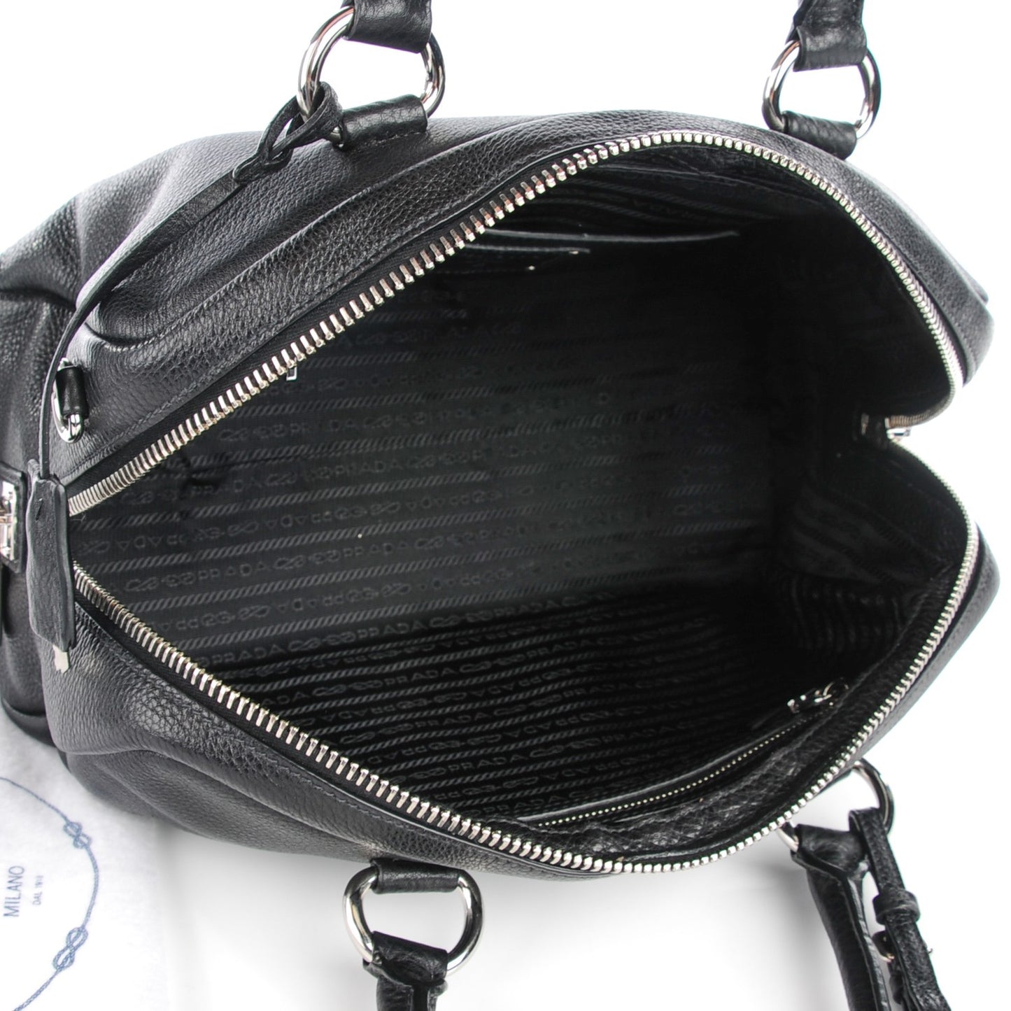 Vitello Daino Top Handle Bag Nero Black