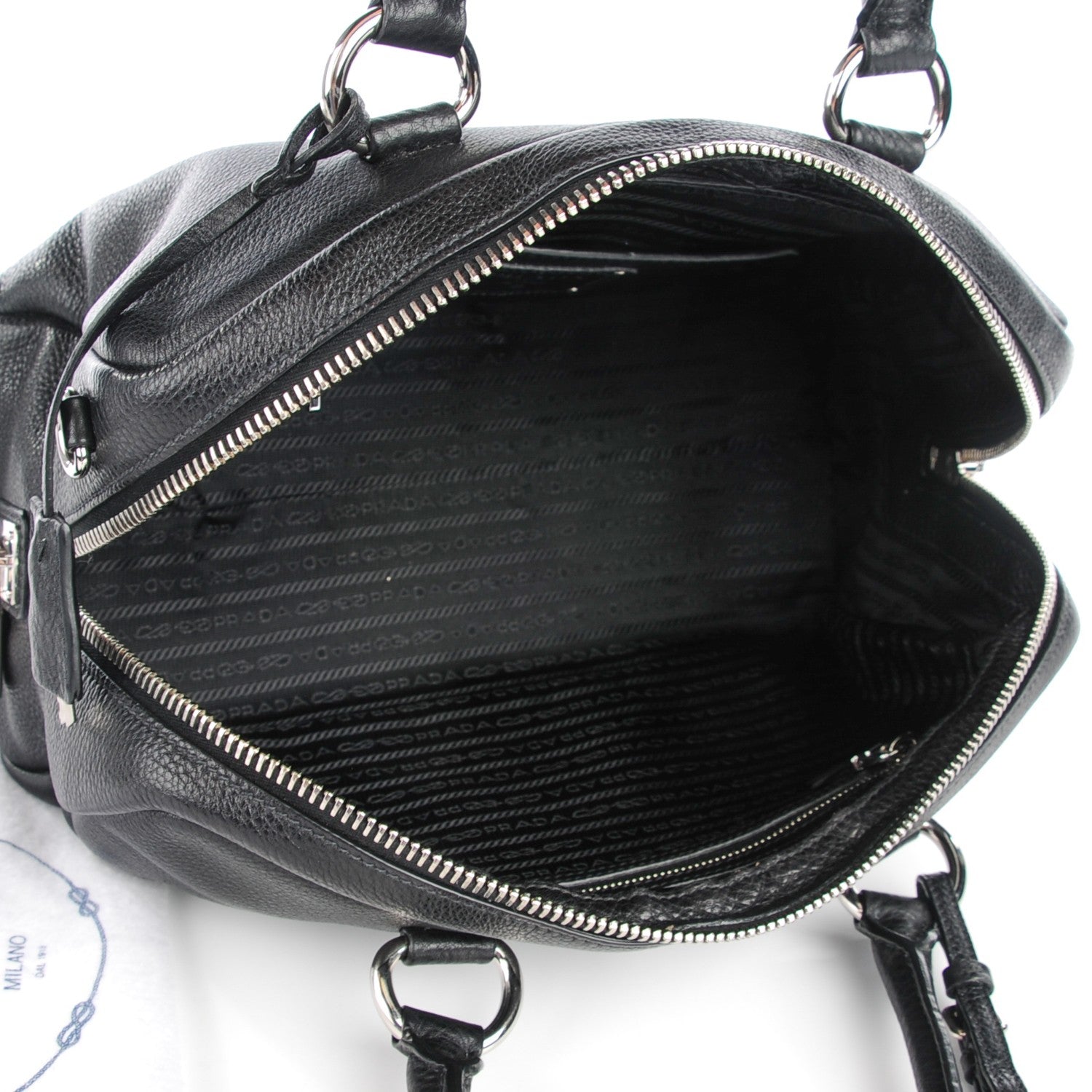 Prada Vitello Daino Top Handle Bag Nero Black 5 of 9