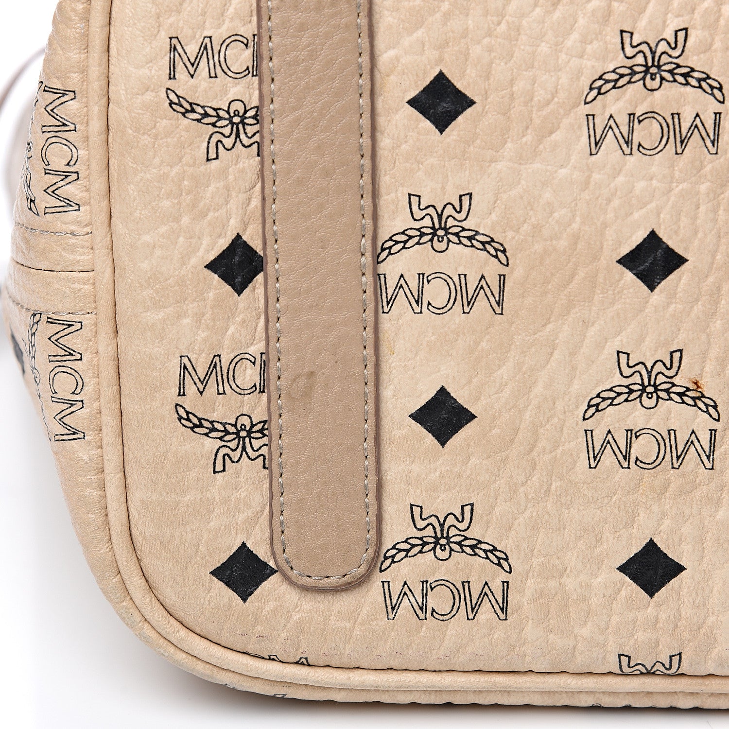 MCM Visetos Medium Liz Reversible Shopper Tote Beige 9 of 17