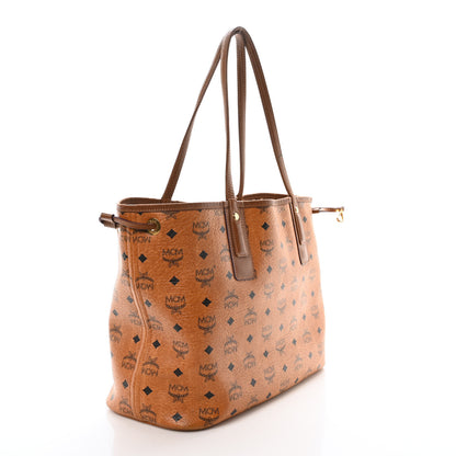 MCM Visetos Medium Liz Reversible Shopper Tote Cognac 4 of 12